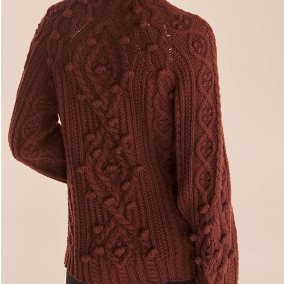 Rebecca Taylor Bauble Brown Cable Knit Sweater - Picture 3 of 7